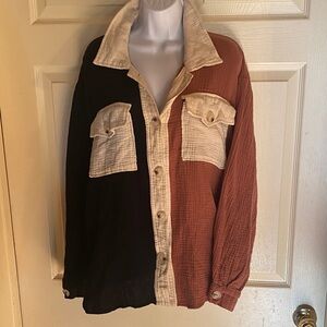 Fantastic Fawn Black and Brown Shirt Jacket